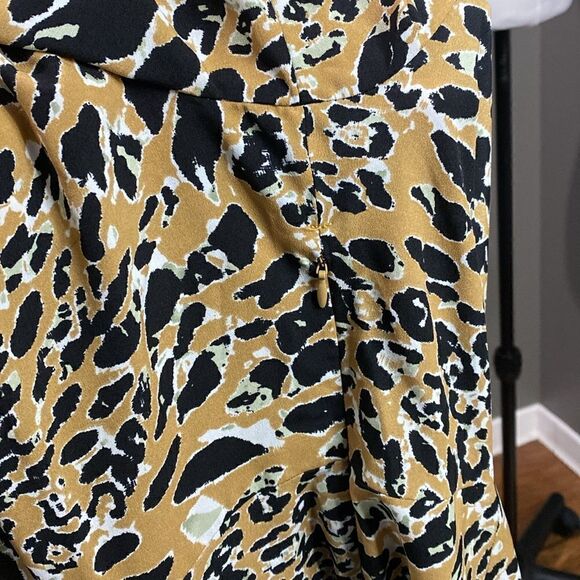 Topshop Leopard Print Mock Wrap Midi Dress - Picture 12 of 15
